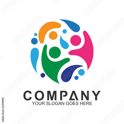 colorful flat kids logo design, Education icon