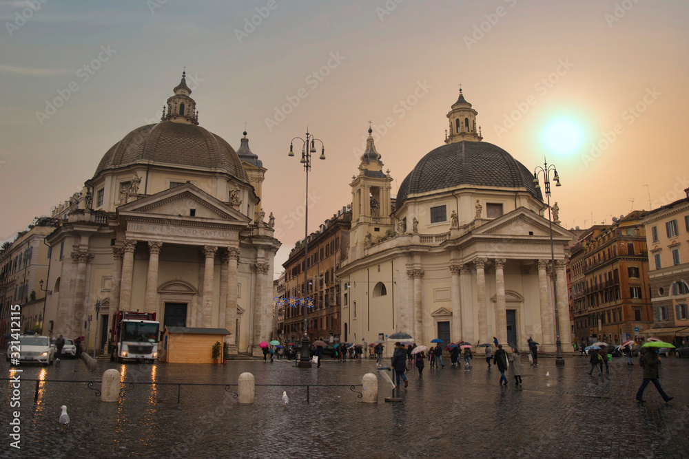 Piazza del Popolo square in Rome