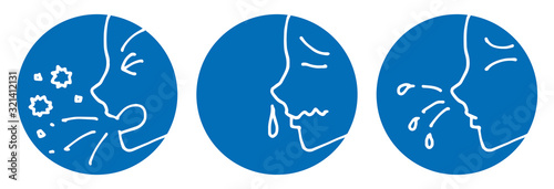 咳　鼻水　くしゃみ　防止　アイコン