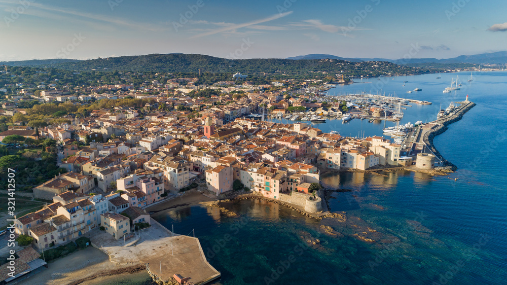 Aerial view  of Saint Tropez France