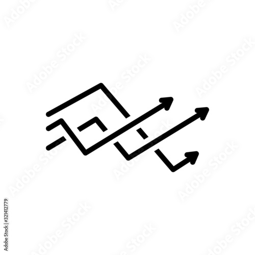 Black line icon for chart 