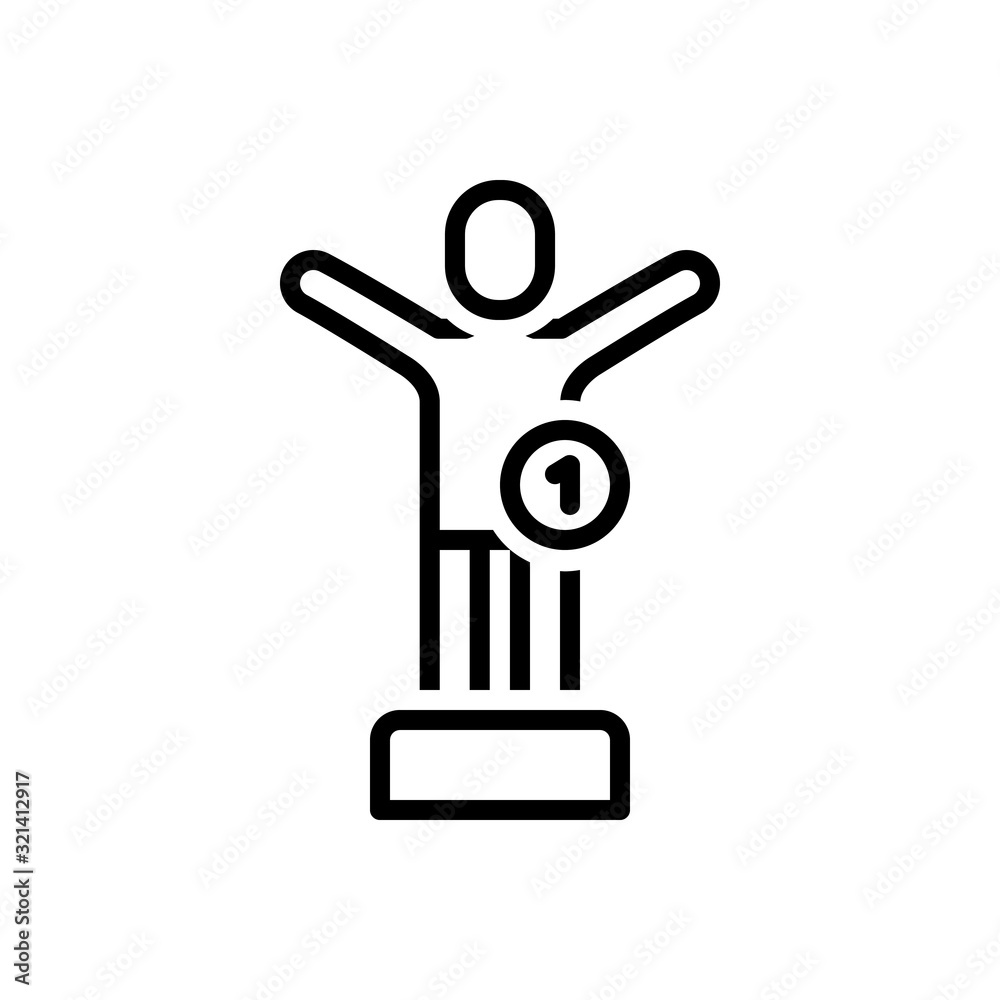 Black line icon for first Black line icon for first