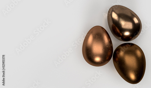  Happy Easter day celebration party festival. The 3D luxury easter Eggs with different patterns for banner, greeting card, social media advertising. On background abstract. 3d rendering.