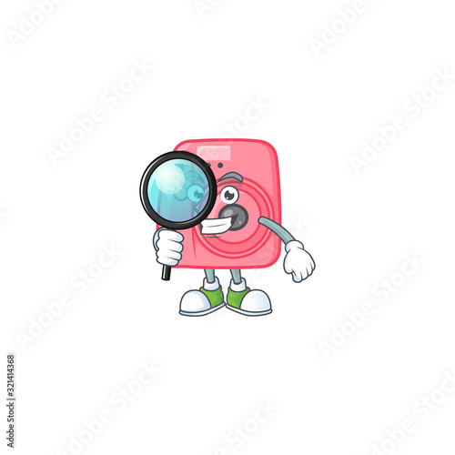 A famous of one eye instan camera Detective cartoon character design