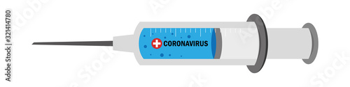 Vaccine for coronavirus. Vaccination concept, solution concept for coronavirus. Treatment vaccine. 