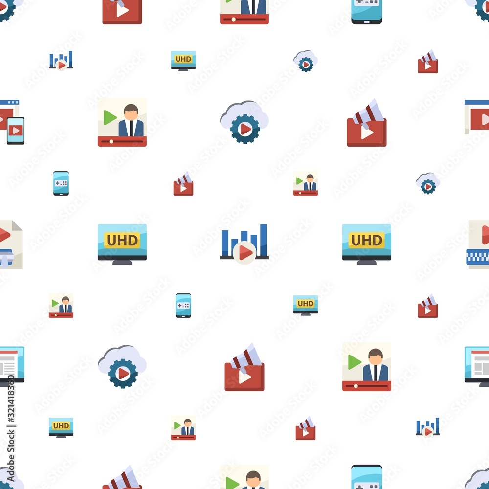 multimedia icons pattern seamless