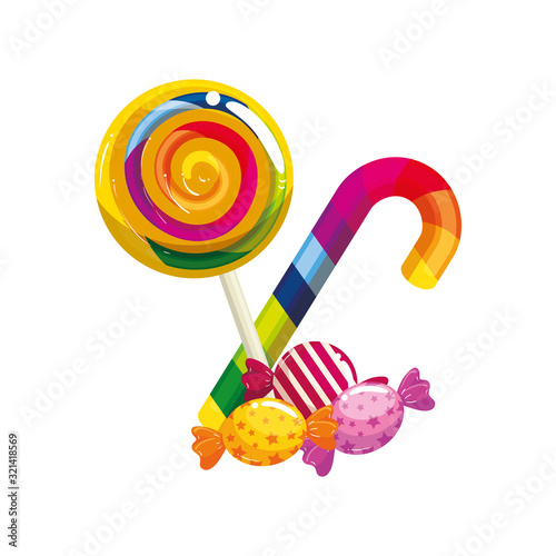 set of candies isolated icon