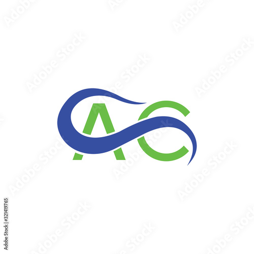 initial letter ac or ca logo vector design