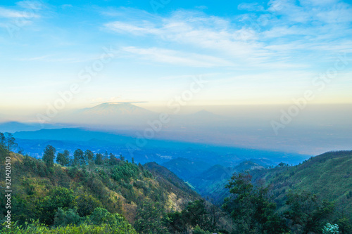 view of the mountains, mountain landscape with clouds, panorama of mountains © sharain