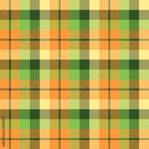 Seamless pattern in fantasy cozy orange and green colors for plaid, fabric, textile, clothes, tablecloth and other things. Vector image.