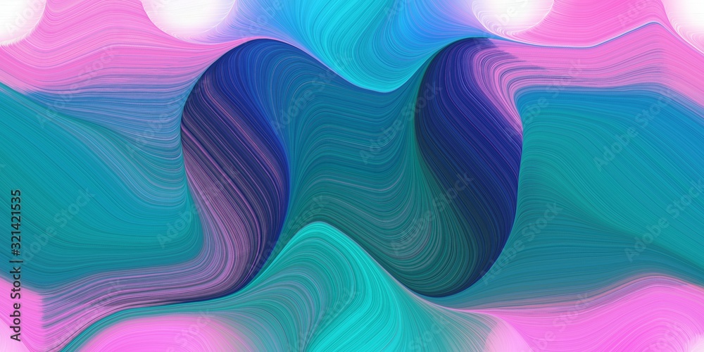 Fototapeta premium colorful creative fluid marble with modern soft swirl waves background design with teal blue, plum and midnight blue color