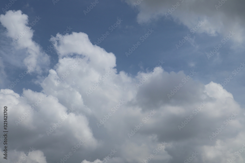 Blue sky and grey cloud, cloudy weather