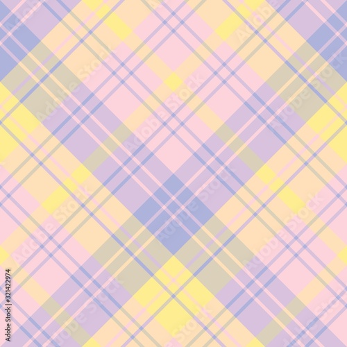 Seamless pattern in fantasy pink, yellow and violet colors for plaid, fabric, textile, clothes, tablecloth and other things. Vector image. 2