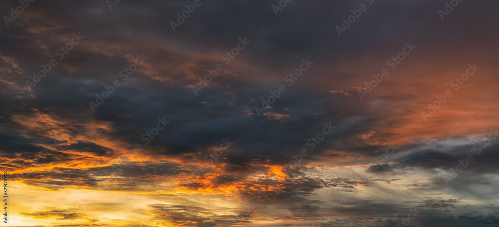 Beautiful dramatic orange sky during sunset. Beautiful dramatic orange sky during sunset.