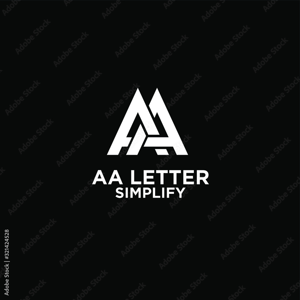 white AA simple modern letter logo design with black background white AA simple modern letter logo design with black background