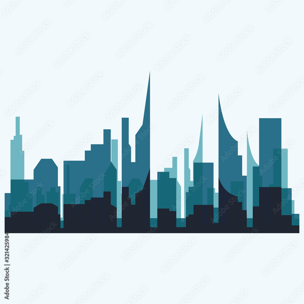 Fototapeta premium Modern City skyline . city silhouette. vector illustration in flat design