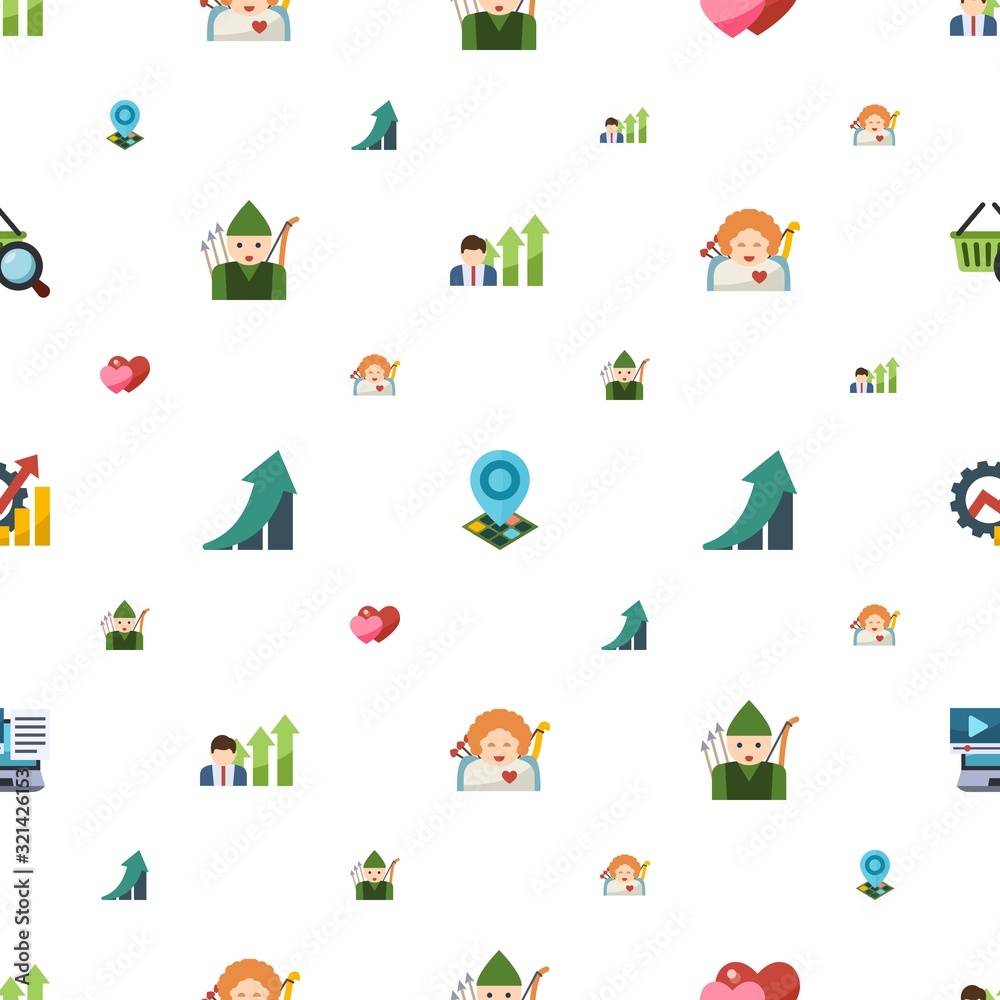arrow icons pattern seamless. Included editable flat Business opportunity, Geo Targeting, love, archer, growth, cupid angel, Productivity icons. arrow icons for web and mobile.