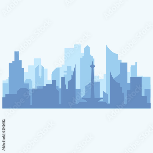 Modern City skyline . city silhouette. vector illustration in flat design