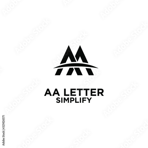 AA simple letter logo design with isolated white background