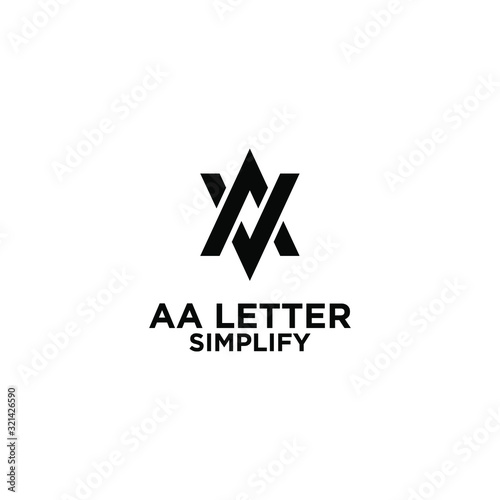 AA simple letter logo design with isolated white background