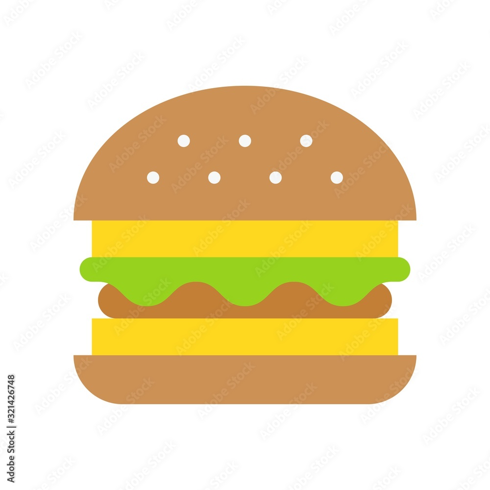 Hamburger vector, fast food related flat design icon Hamburger vector, fast food related flat design icon