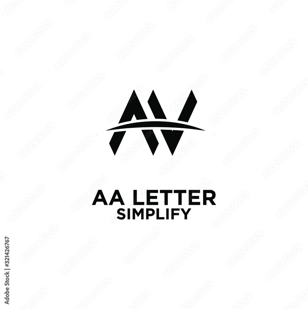 AA simple letter logo design with isolated white background