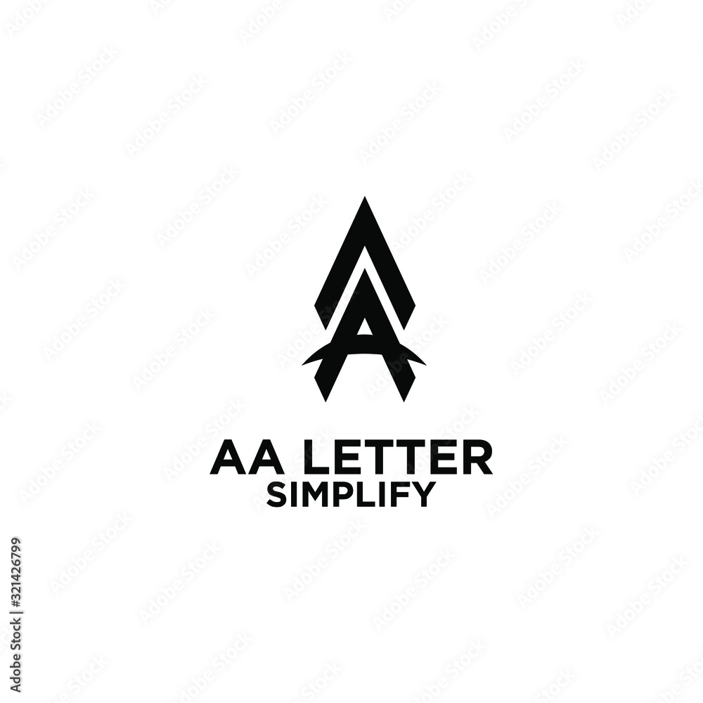 AA simple letter logo design with isolated white background AA simple letter logo design with isolated white background