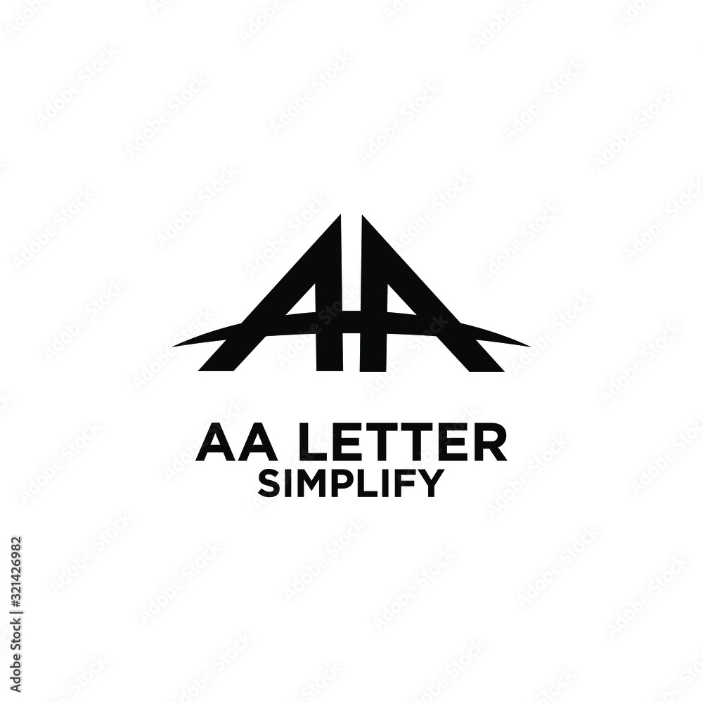 AA simple letter logo design with isolated white background AA simple letter logo design with isolated white background