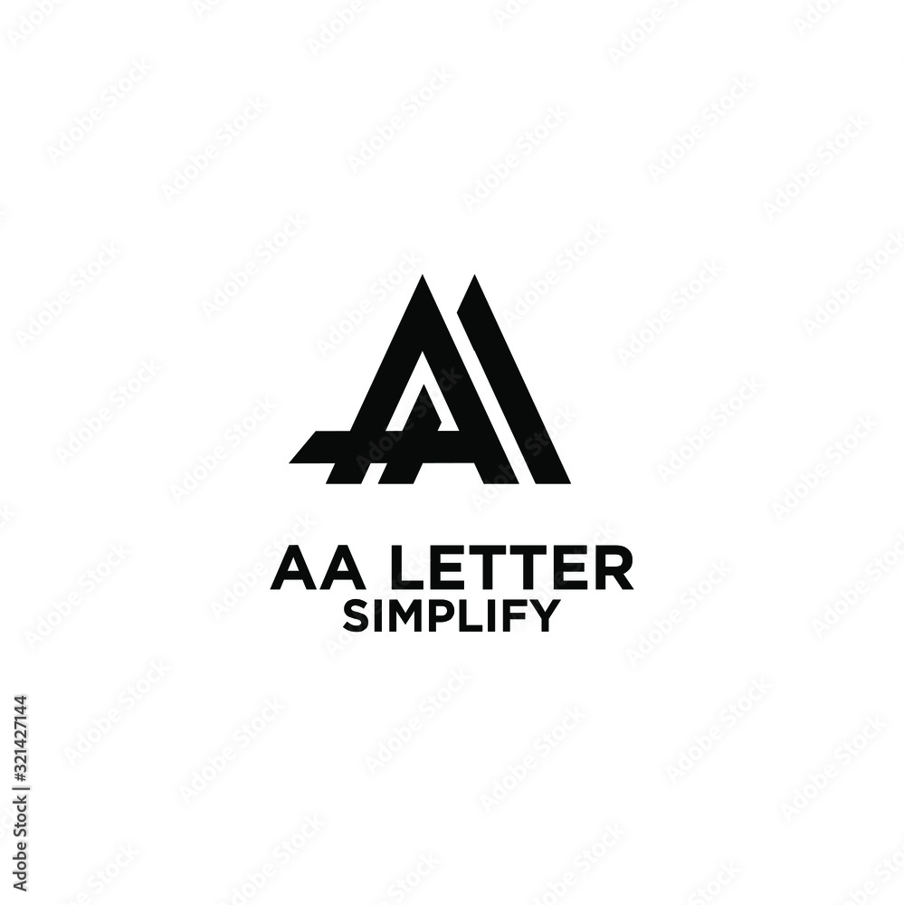 AA simple letter logo design with isolated white background AA simple letter logo design with isolated white background