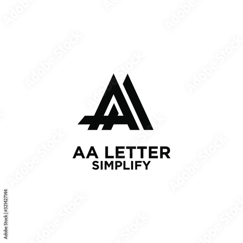 AA simple letter logo design with isolated white background