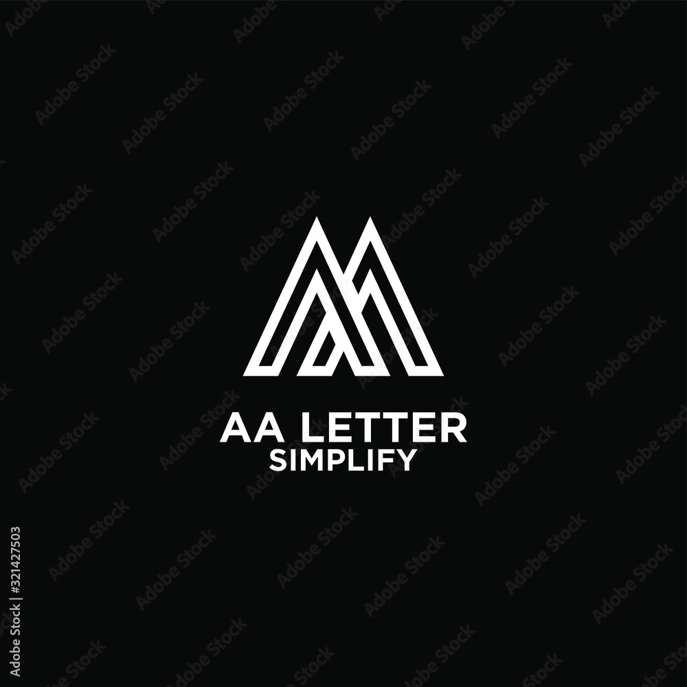 white AA simple modern letter logo design with black background white AA simple modern letter logo design with black background