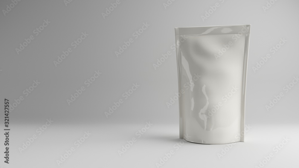 3D render, Doypack, Stand-up pouch 3D render, Doypack, Stand-up pouch