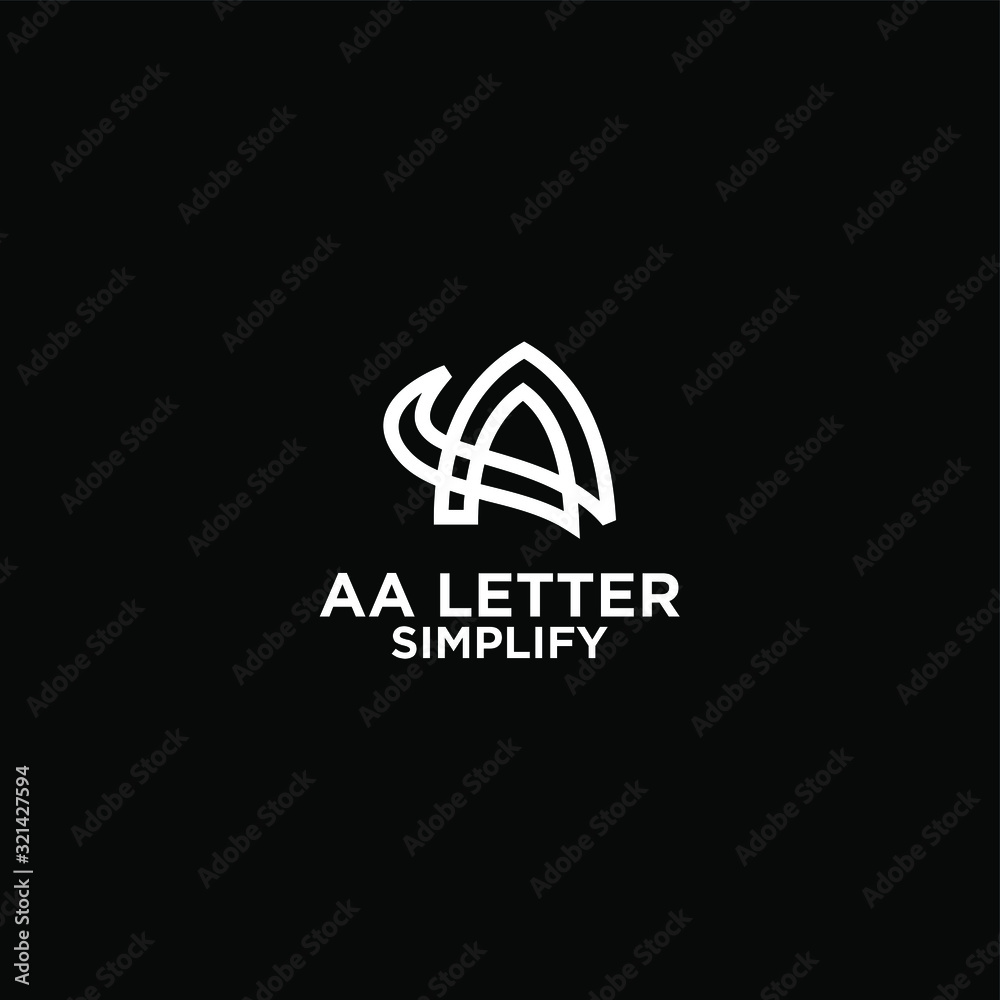 white AA simple modern letter logo design with black background white AA simple modern letter logo design with black background