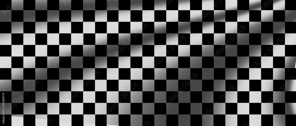 Fototapeta premium white and black checkered flag for racing background and texture.