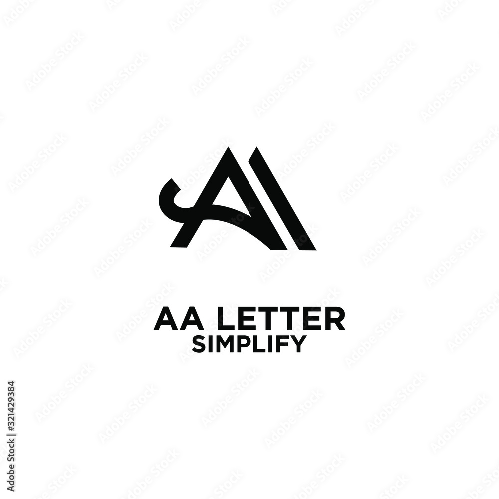 AA simple letter logo design with isolated white background AA simple letter logo design with isolated white background