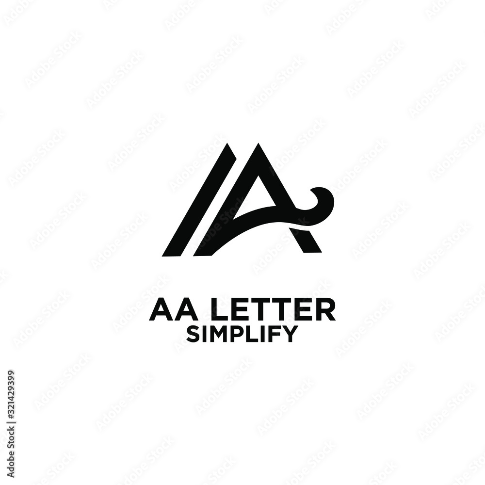 AA simple letter logo design with isolated white background AA simple letter logo design with isolated white background