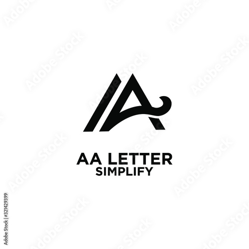 AA simple letter logo design with isolated white background