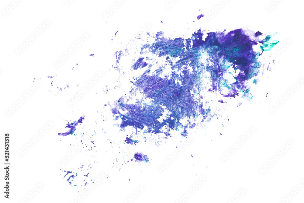 grunge texture dry brush on paper. blue watercolor grunge texture on a white background isolated.