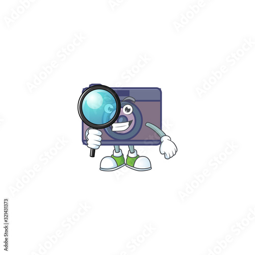 A famous of one eye retro camera Detective cartoon character design
