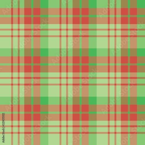 Seamless pattern in fantasy creative red and green colors for plaid, fabric, textile, clothes, tablecloth and other things. Vector image.