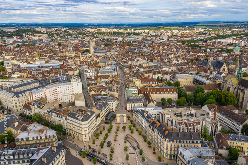 Amazing townscape scenery of historical Dijon city of France