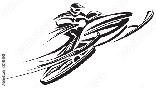 Snowmobile leap
