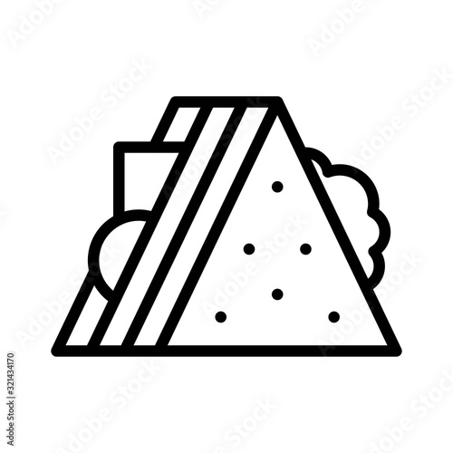 Sandwich vector, fast food related line design icon