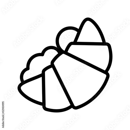 Croissant vector, fast food related line design icon