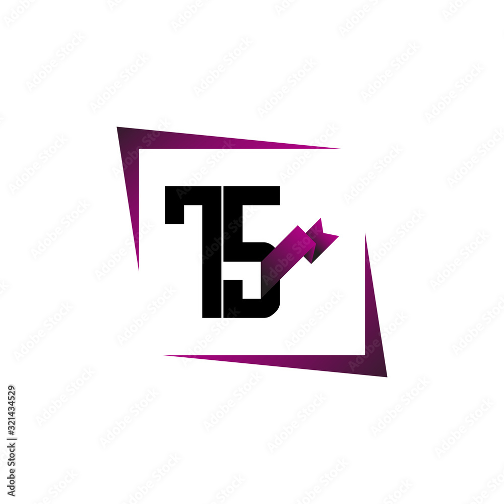 Obraz premium 75 Years Anniversary Celebration Vector Template Design Illustration