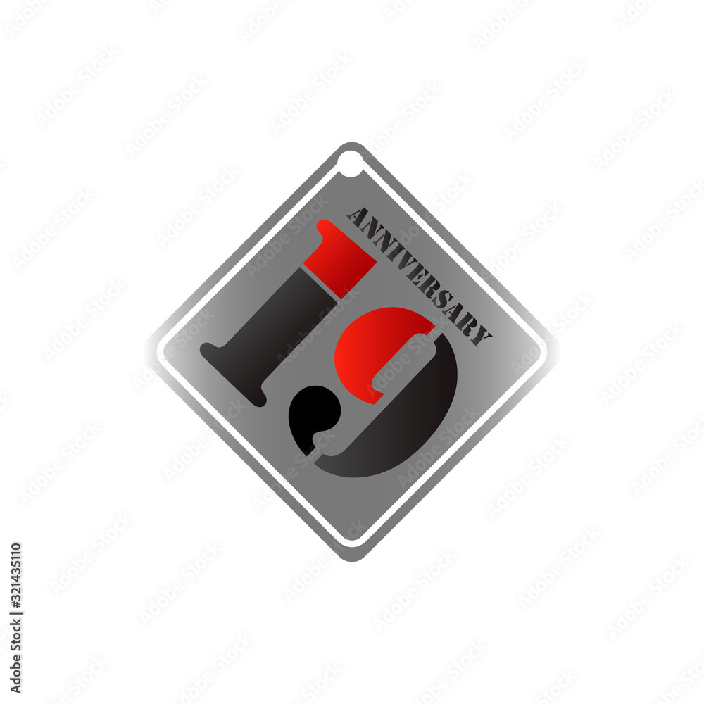 19 Years Anniversary Celebration Vector Template Design Illustration