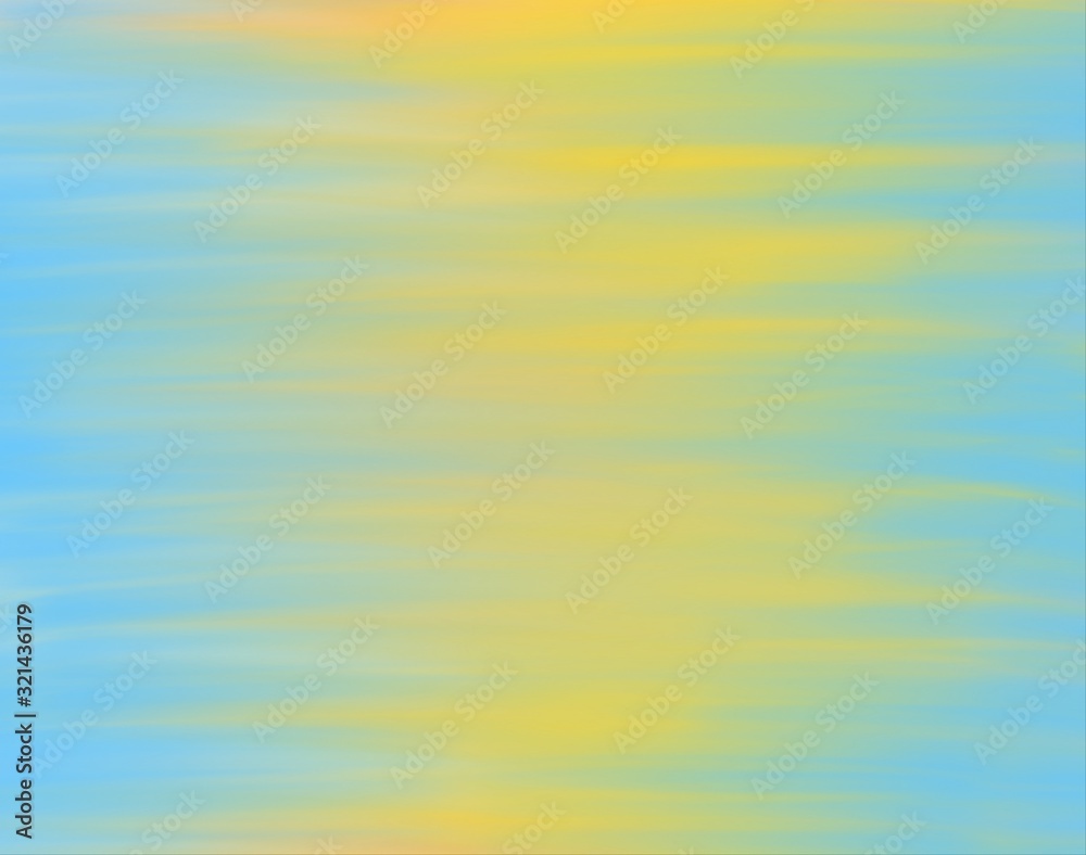 Fototapeta Smooth bright cute blue and yellow colorful abstract  water color two tone, blend zigzag slide horizontal as soft  gradient background and card wallpaper.