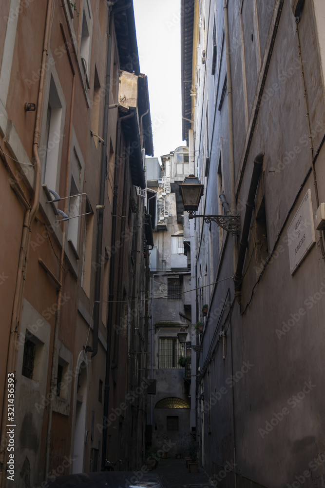 alley in Rome historic center