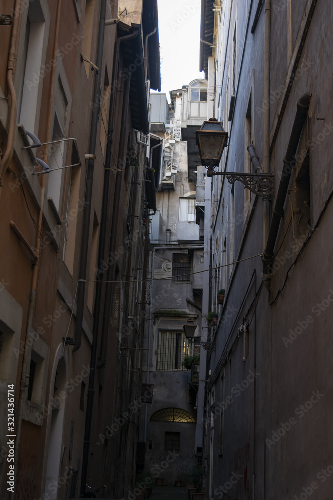 alley in Rome historic center alley in Rome historic center