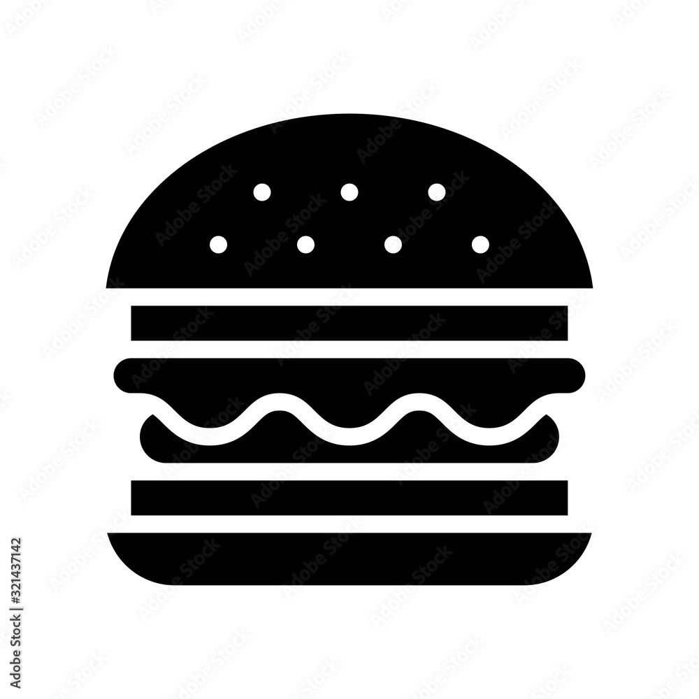 Hamburger vector, fast food related solid design icon Hamburger vector, fast food related solid design icon